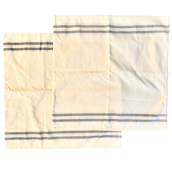 Lauren Ralph Lauren Euro Pillow Sham w/ Navy Stripe ~ Set of 2, 25"x26" Cotton - Picture 6 of 12